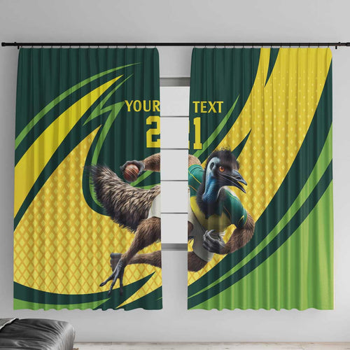 Australian Emu Cricket Custom Window Curtain Aussie National Color