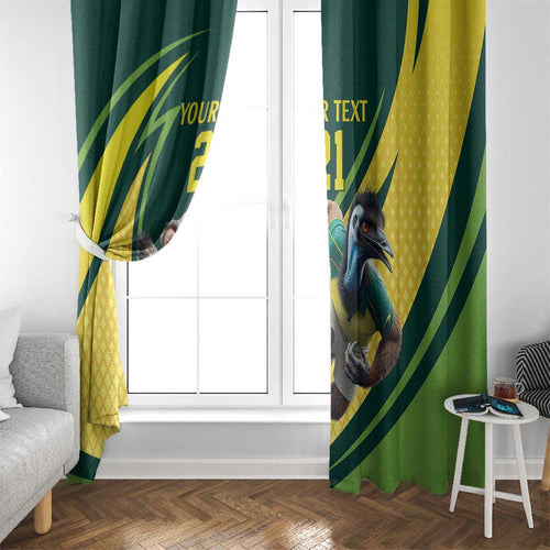Australian Emu Cricket Custom Window Curtain Aussie National Color
