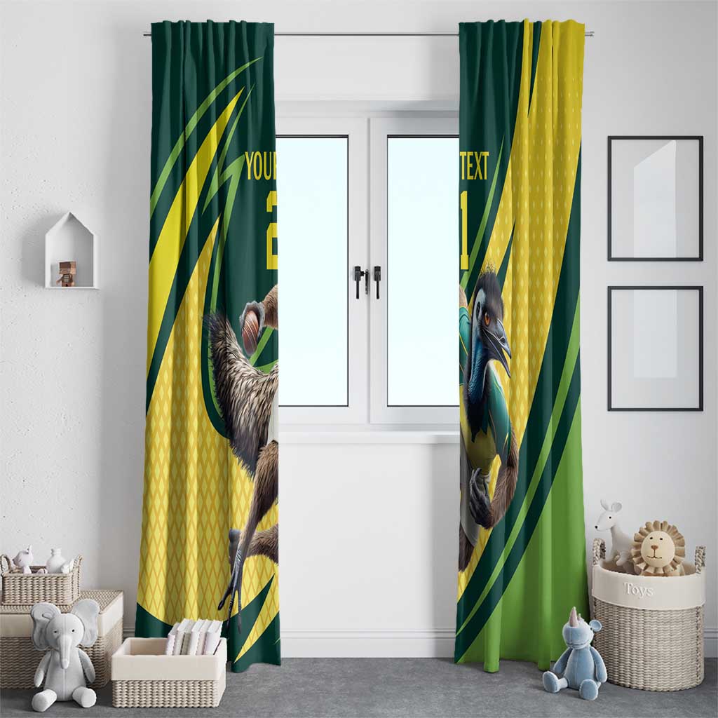 Australian Emu Cricket Custom Window Curtain Aussie National Color