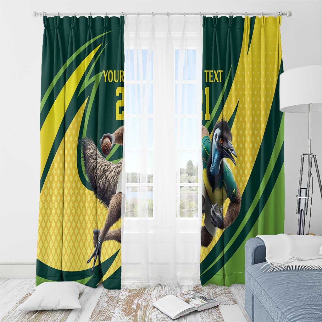 Australian Emu Cricket Custom Window Curtain Aussie National Color