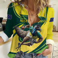Australian Emu Cricket Custom Women Casual Shirt Aussie National Color