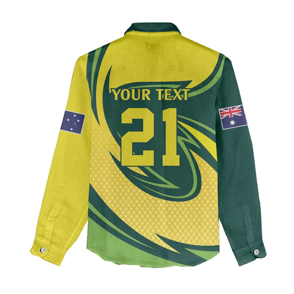 Australian Emu Cricket Custom Women Casual Shirt Aussie National Color