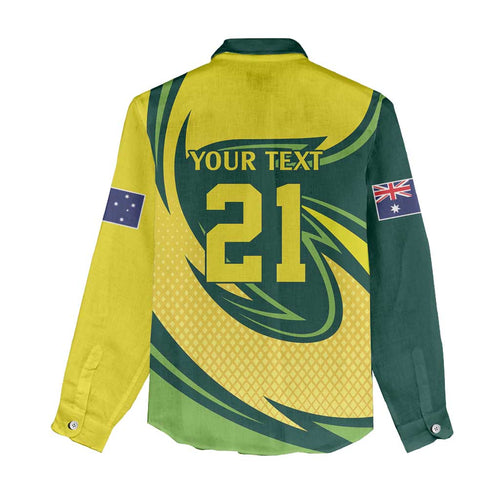 Australian Emu Cricket Custom Women Casual Shirt Aussie National Color