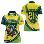 Australian Emu Cricket Custom Women Polo Shirt Aussie National Color