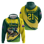 Australian Emu Cricket Custom Zip Hoodie Aussie National Color