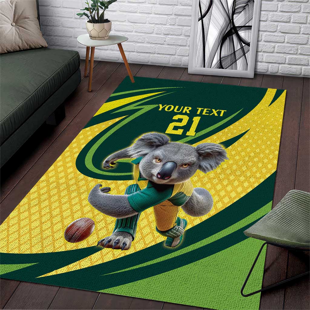 Australian Koala Bear Cricket Custom Area Rug Aussie National Color