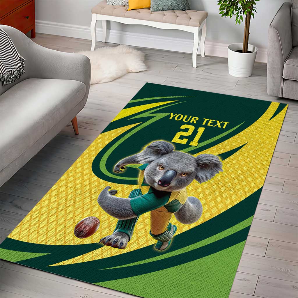 Australian Koala Bear Cricket Custom Area Rug Aussie National Color