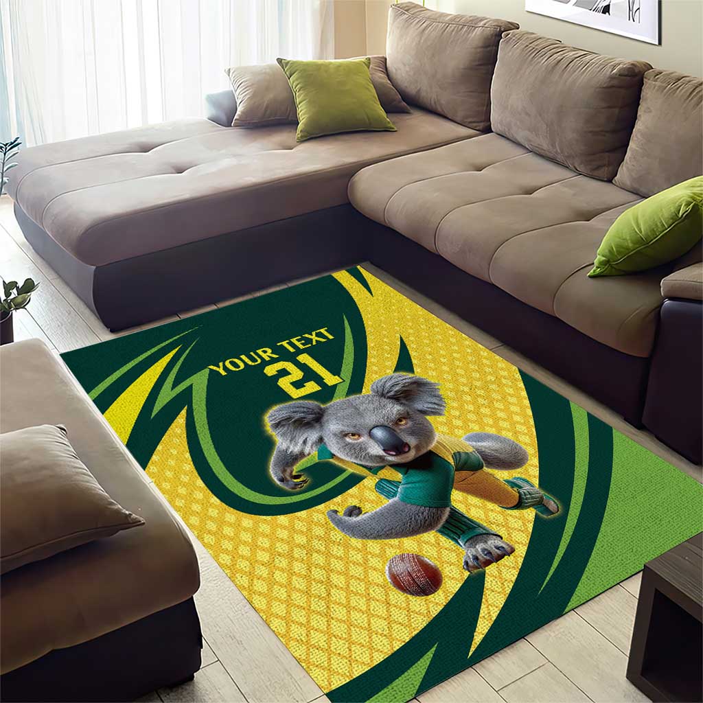 Australian Koala Bear Cricket Custom Area Rug Aussie National Color