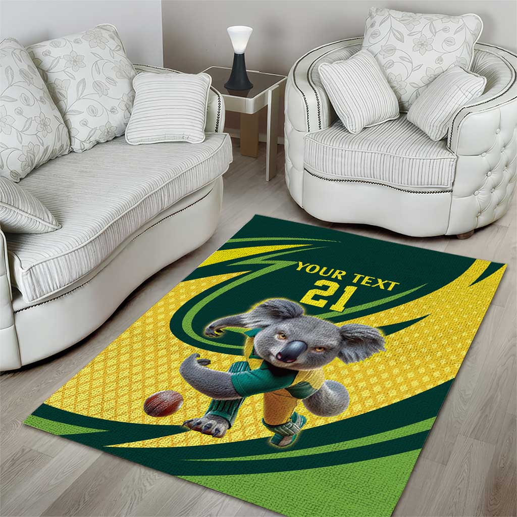 Australian Koala Bear Cricket Custom Area Rug Aussie National Color