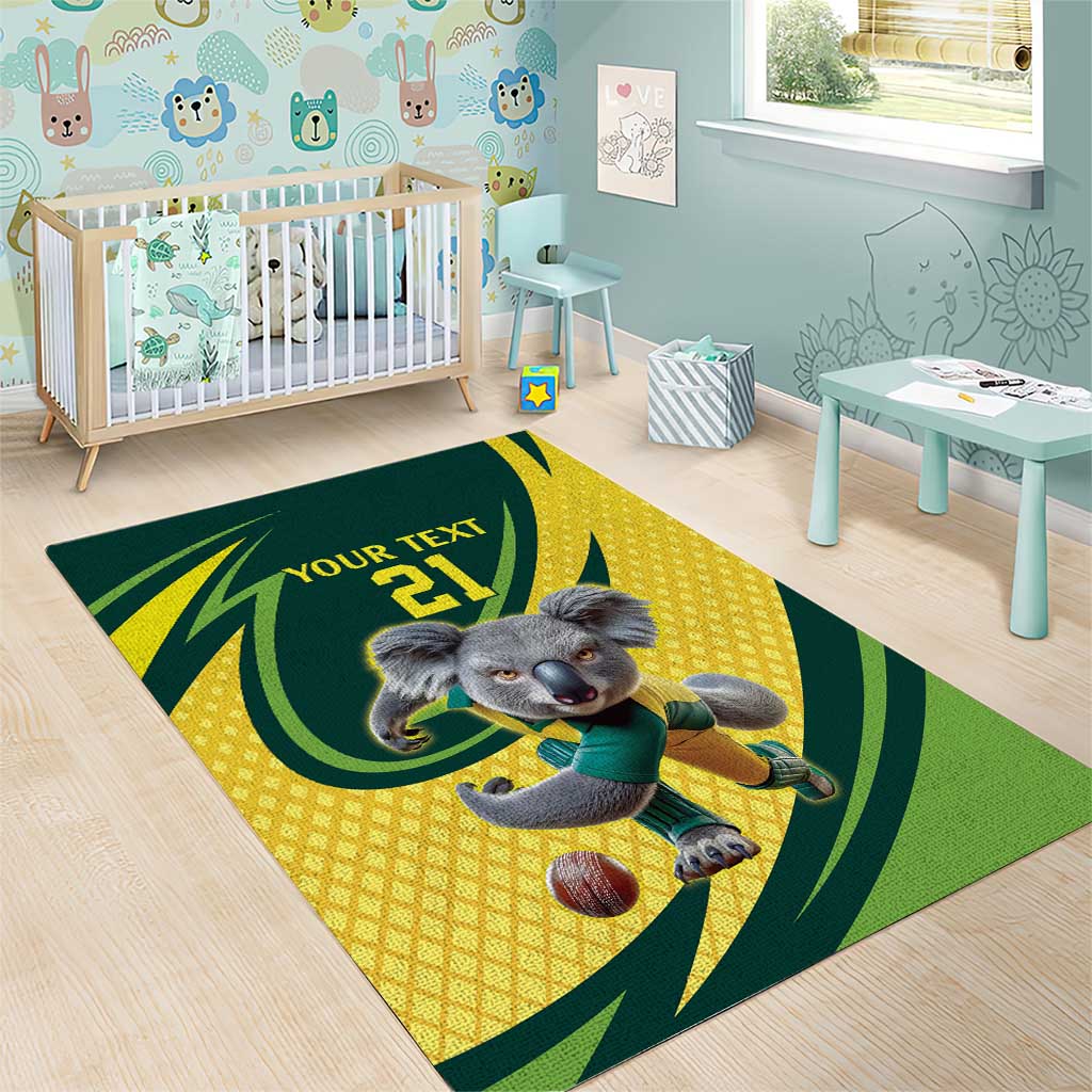 Australian Koala Bear Cricket Custom Area Rug Aussie National Color