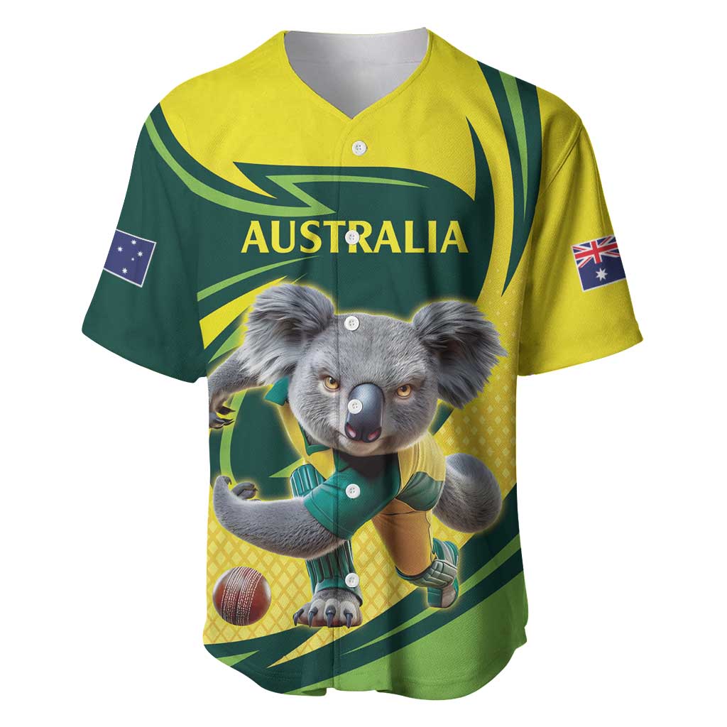 Australian Koala Bear Cricket Custom Baseball Jersey Aussie National Color