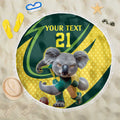 Australian Koala Bear Cricket Custom Beach Blanket Aussie National Color