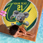 Australian Koala Bear Cricket Custom Beach Blanket Aussie National Color