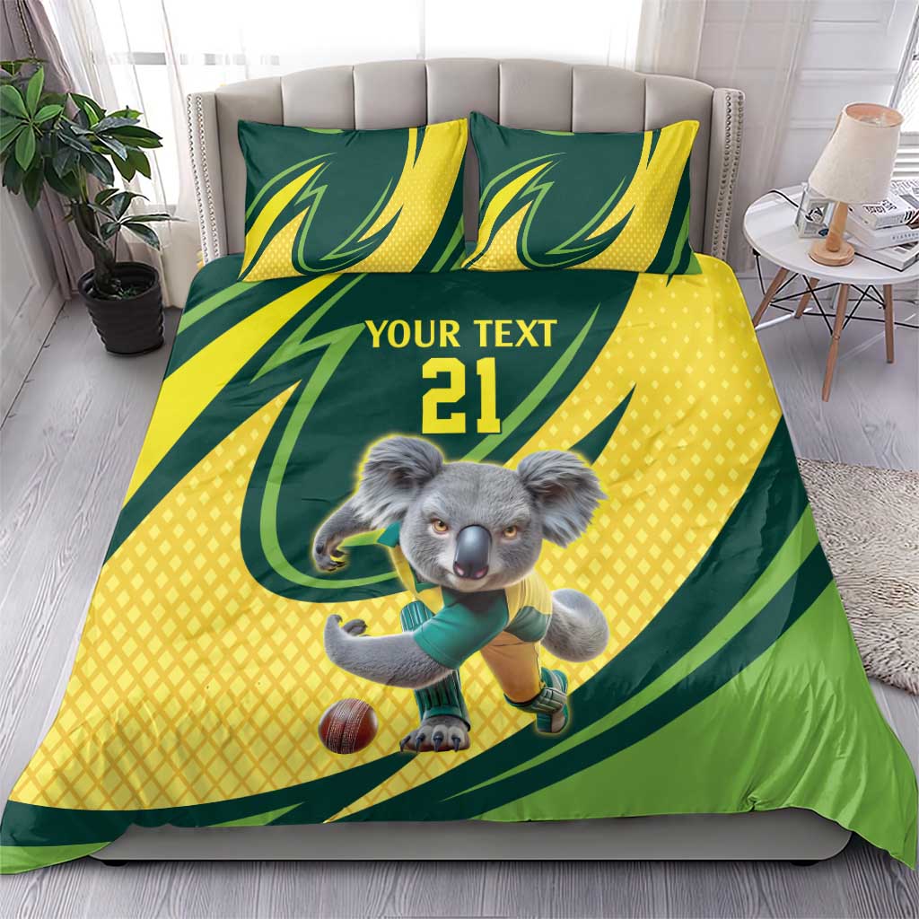 Australian Koala Bear Cricket Custom Bedding Set Aussie National Color