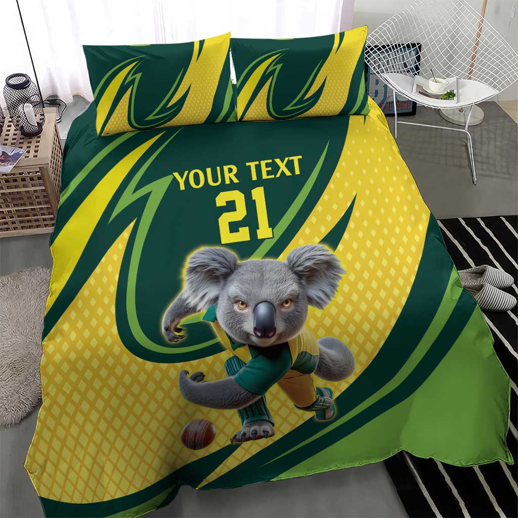 Australian Koala Bear Cricket Custom Bedding Set Aussie National Color