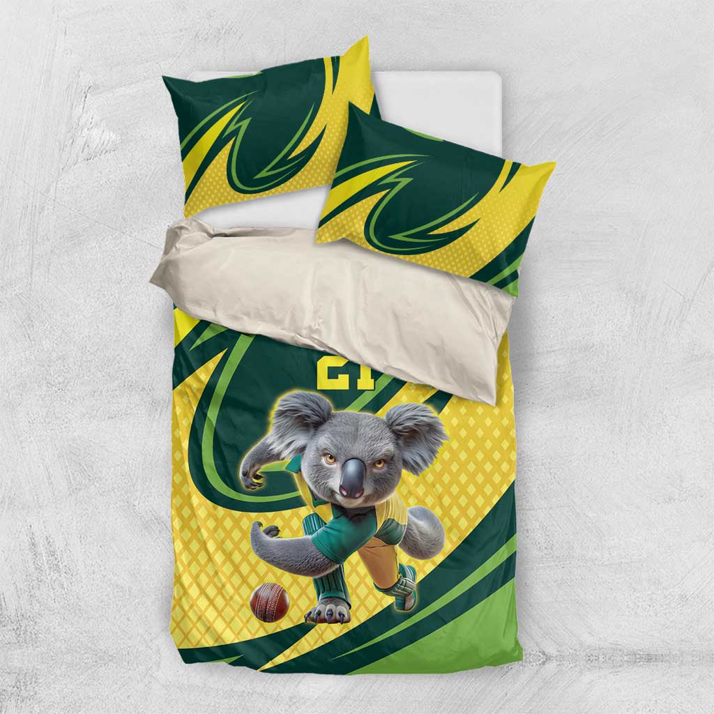 Australian Koala Bear Cricket Custom Bedding Set Aussie National Color