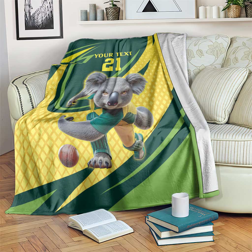 Australian Koala Bear Cricket Custom Blanket Aussie National Color