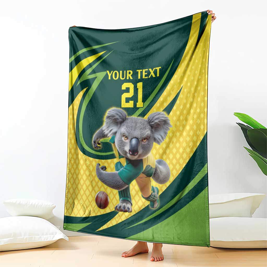 Australian Koala Bear Cricket Custom Blanket Aussie National Color