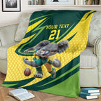 Australian Koala Bear Cricket Custom Blanket Aussie National Color