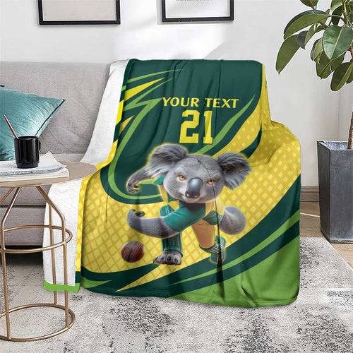 Australian Koala Bear Cricket Custom Blanket Aussie National Color
