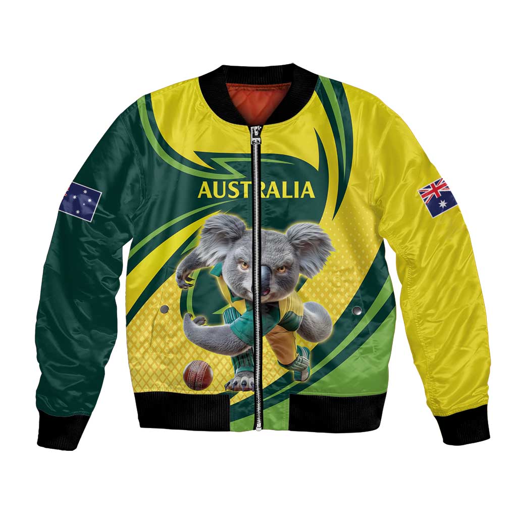 Australian Koala Bear Cricket Custom Bomber Jacket Aussie National Color