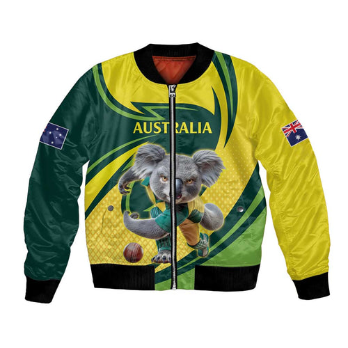 Australian Koala Bear Cricket Custom Bomber Jacket Aussie National Color