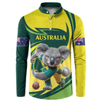 Australian Koala Bear Cricket Custom Button Sweatshirt Aussie National Color