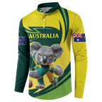 Australian Koala Bear Cricket Custom Button Sweatshirt Aussie National Color