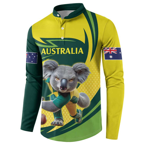 Australian Koala Bear Cricket Custom Button Sweatshirt Aussie National Color