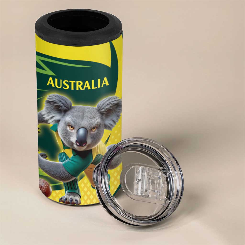 Australian Koala Bear Cricket Custom 4 in 1 Can Cooler Tumbler Aussie National Color