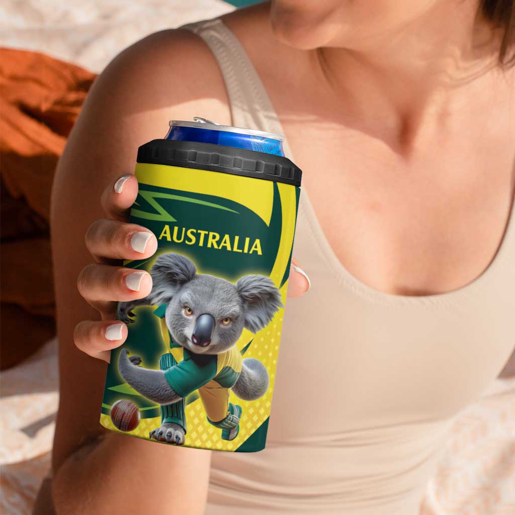 Australian Koala Bear Cricket Custom 4 in 1 Can Cooler Tumbler Aussie National Color