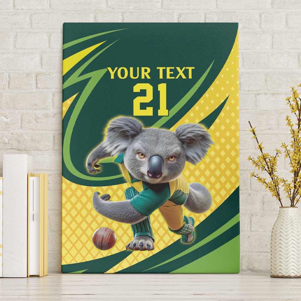 Australian Koala Bear Cricket Custom Canvas Wall Art Aussie National Color