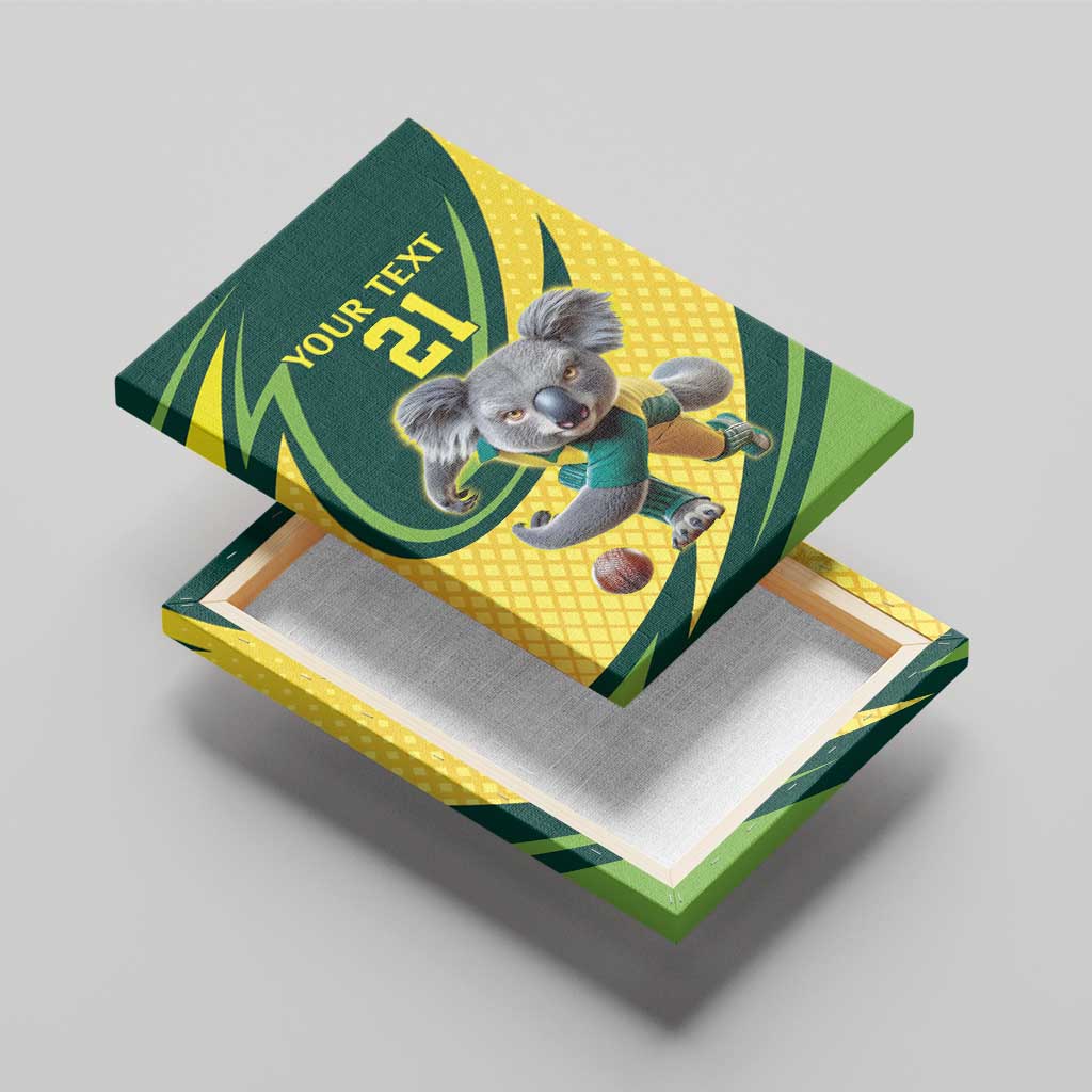 Australian Koala Bear Cricket Custom Canvas Wall Art Aussie National Color