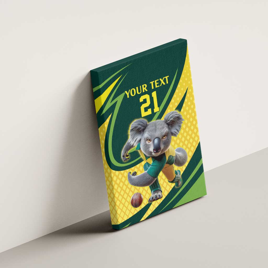 Australian Koala Bear Cricket Custom Canvas Wall Art Aussie National Color