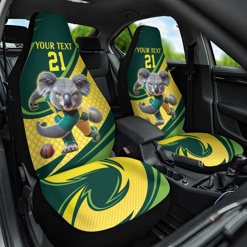 Australian Koala Bear Cricket Custom Car Seat Cover Aussie National Color