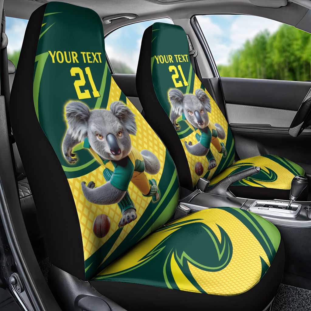 Australian Koala Bear Cricket Custom Car Seat Cover Aussie National Color