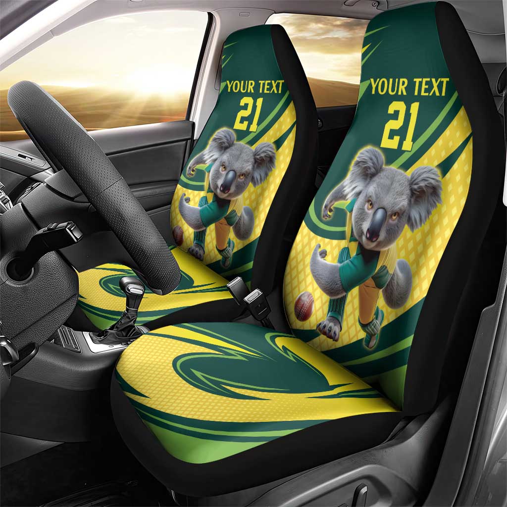 Australian Koala Bear Cricket Custom Car Seat Cover Aussie National Color