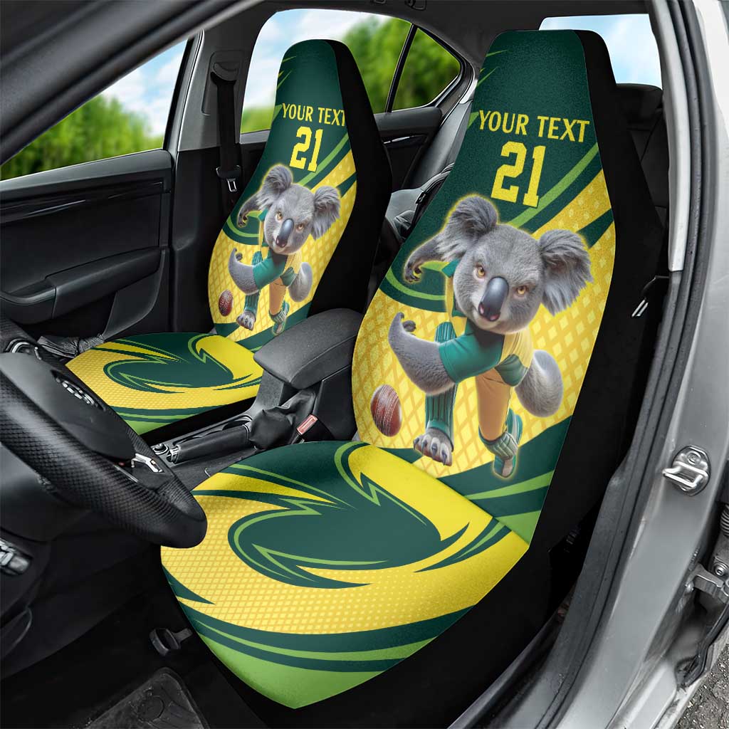 Australian Koala Bear Cricket Custom Car Seat Cover Aussie National Color