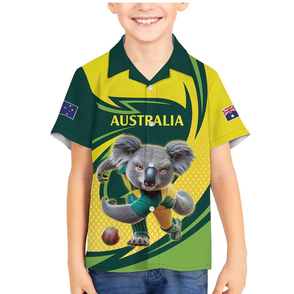 Australian Koala Bear Cricket Custom Family Matching Mermaid Dress and Hawaiian Shirt Aussie National Color