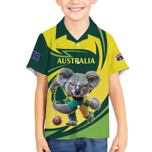 Australian Koala Bear Cricket Custom Family Matching Puletasi and Hawaiian Shirt Aussie National Color