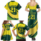 Australian Koala Bear Cricket Custom Family Matching Summer Maxi Dress and Hawaiian Shirt Aussie National Color
