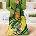 Australian Koala Bear Cricket Custom Grocery Bag Aussie National Color