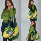 Australian Koala Bear Cricket Custom Grocery Bag Aussie National Color