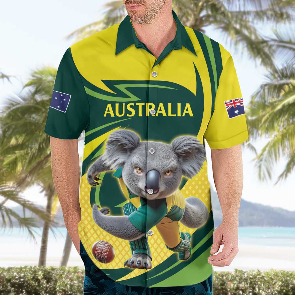 Australian Koala Bear Cricket Custom Hawaiian Shirt Aussie National Color