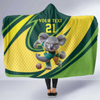 Australian Koala Bear Cricket Custom Hooded Blanket Aussie National Color