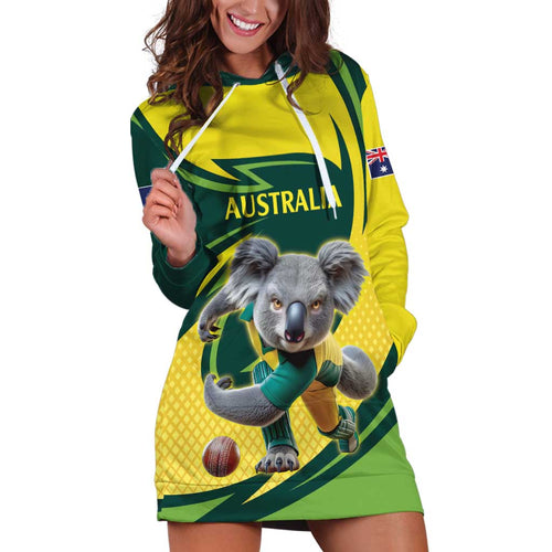 Australian Koala Bear Cricket Custom Hoodie Dress Aussie National Color