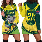 Australian Koala Bear Cricket Custom Hoodie Dress Aussie National Color