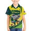 Australian Koala Bear Cricket Custom Kid Hawaiian Shirt Aussie National Color