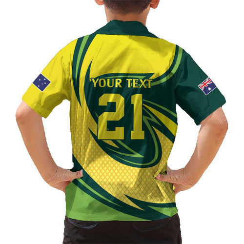 Australian Koala Bear Cricket Custom Kid Hawaiian Shirt Aussie National Color