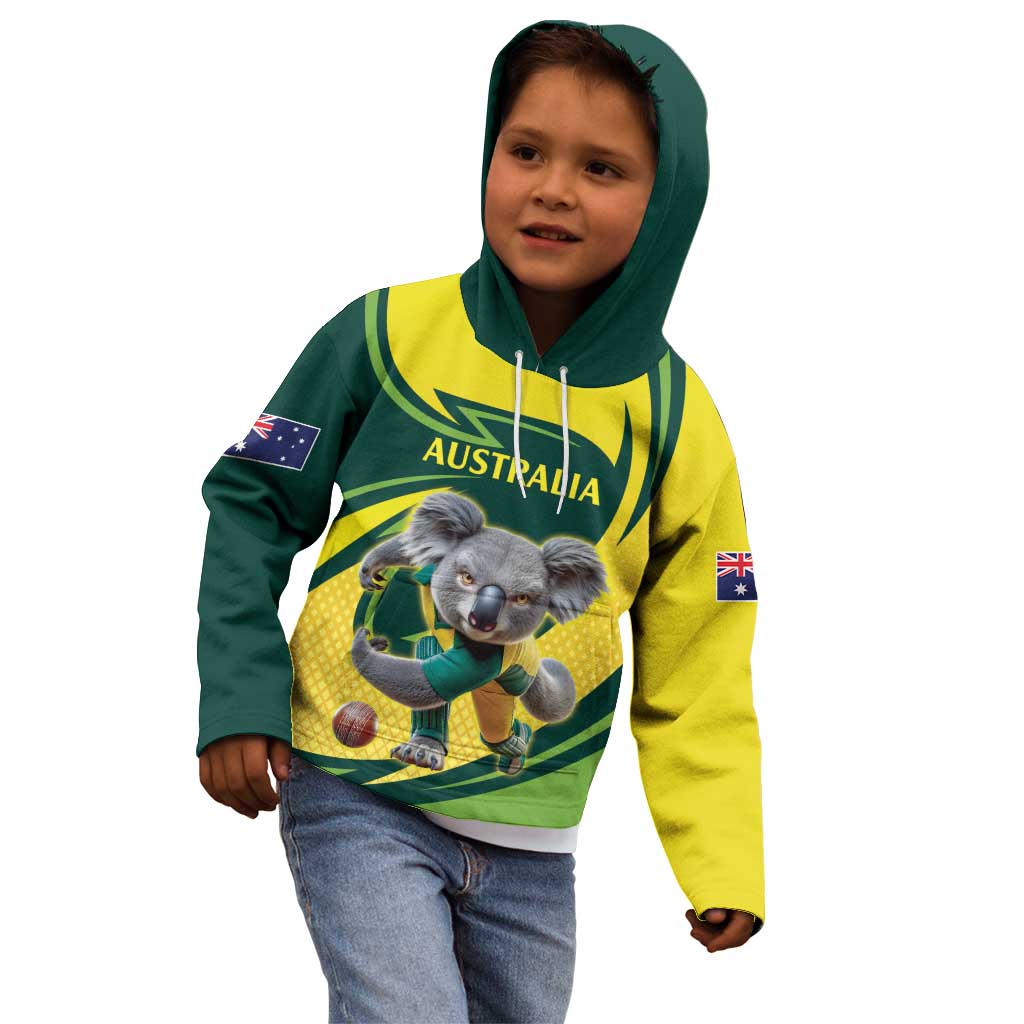 Australian Koala Bear Cricket Custom Kid Hoodie Aussie National Color